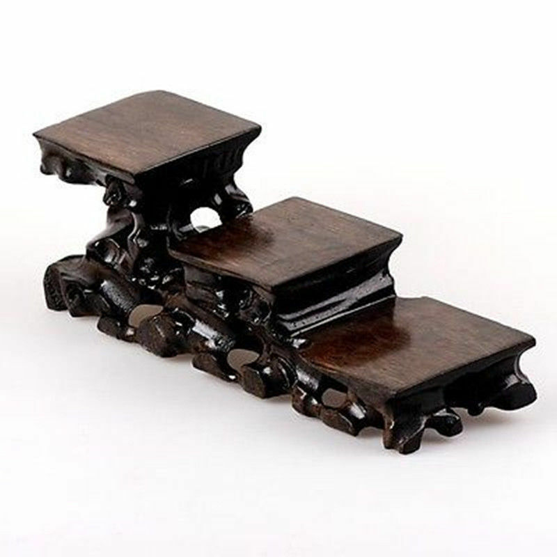 Vintage Collectible Bottles - Rare Wood Snuff Bottle Stands Carved