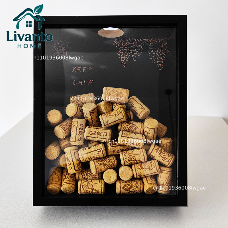 Vintage Collectible Bottles - Red Wine Cork Display Frame Wooden
