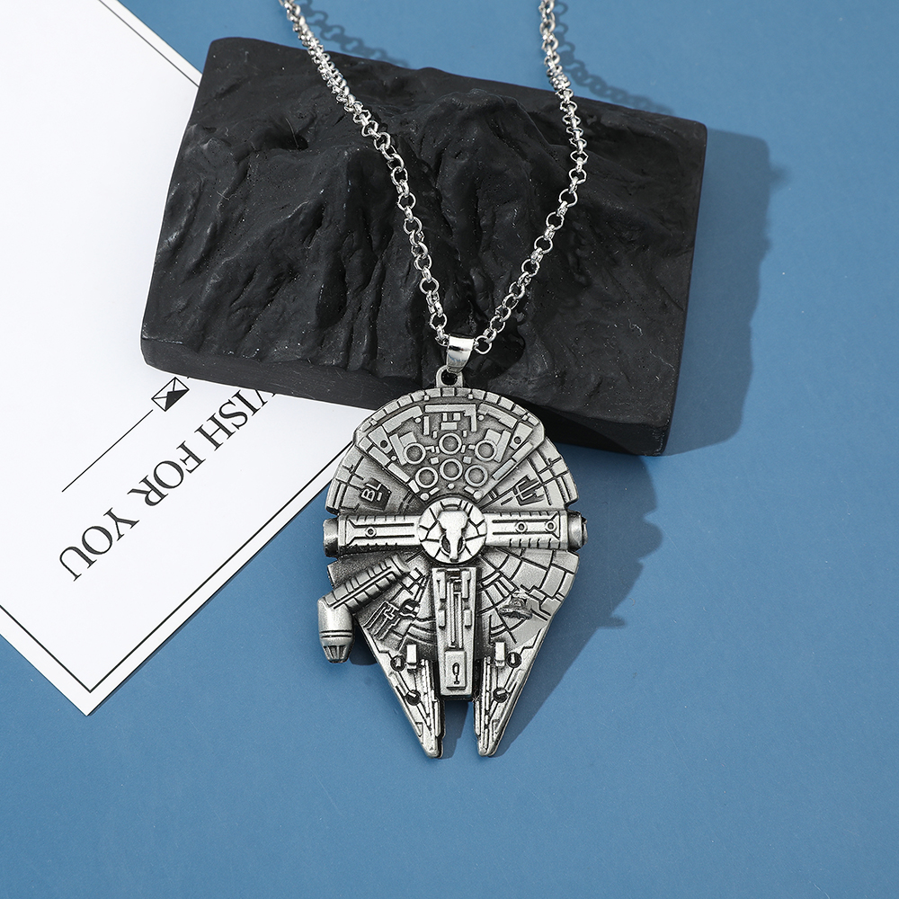 Vintage Collectible Item - Vintage Spaceship Model Metal Necklace Trendy