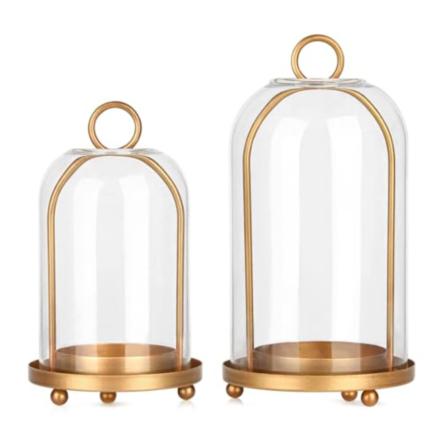 Vintage Collectible Glass - Vintage Brass Metal Candle Lantern with