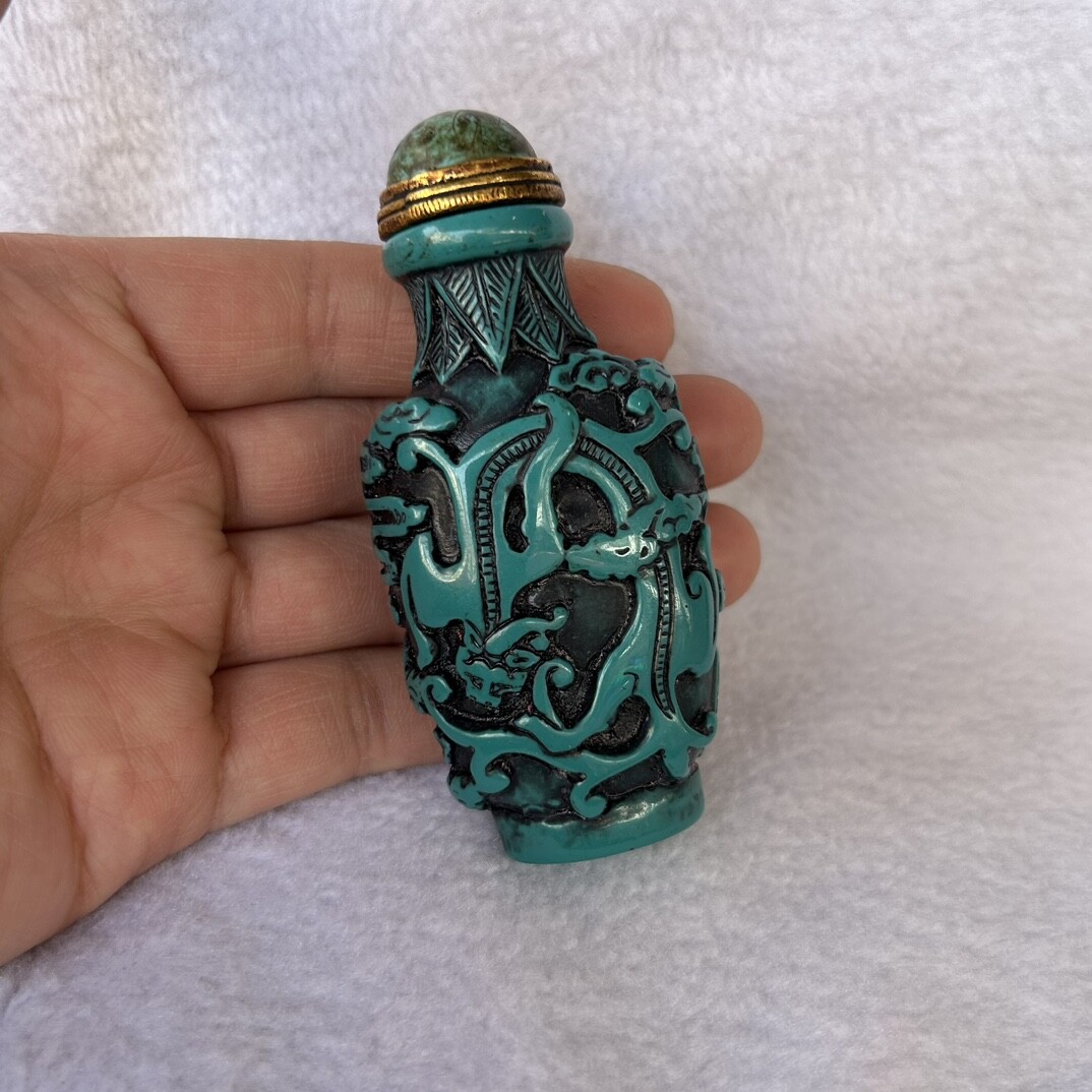 Vintage Collectible Bottles - Collection of Chinese Antique Dragon Design
