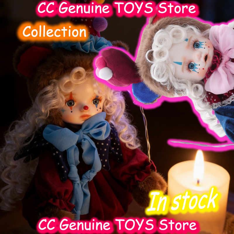 Vintage Collectible And Vintage Dolls - Ceramic Plush Vintage Clown Doll Exquisite