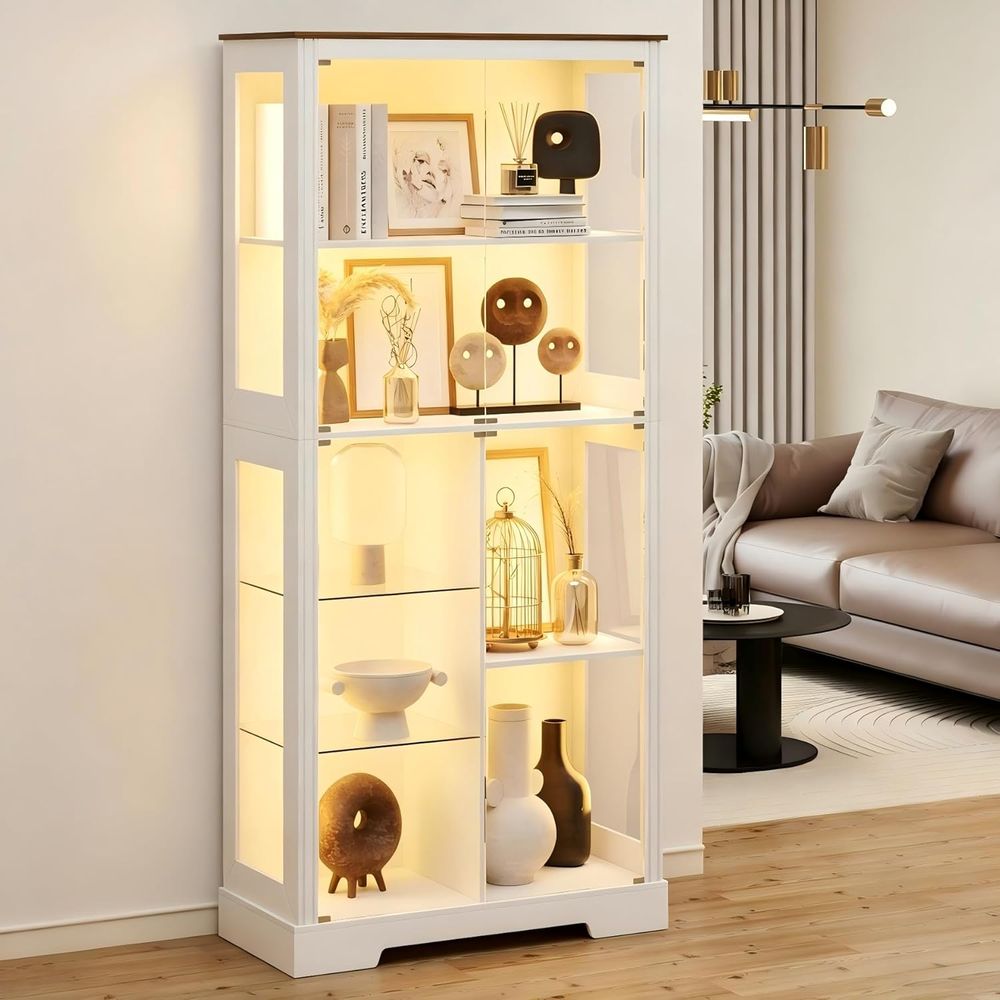 Collectible & Vintage Dolls For Wedding - 7-Tier Glass Display Cabinet with Human