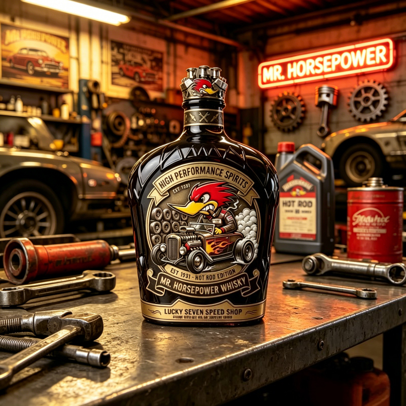 Vintage Mr. Horsepower Whiskey - Vintage Collectible Bottles recension och pris