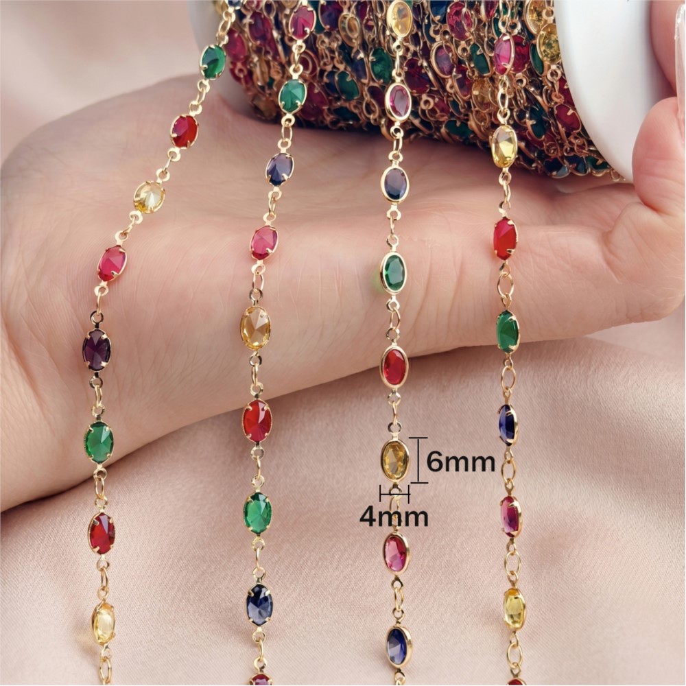 1meter Colorful Crystal Chain  - Vintage Collectible Item recension och pris