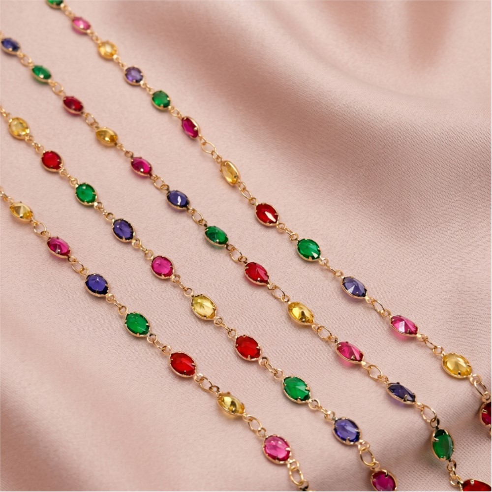 1meter Colorful Crystal Chain  - Vintage Collectible Item recension och pris