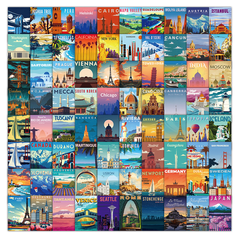 108 Pcs Scenic Landscape Stamp - Vintage Collectibles Store recension och pris