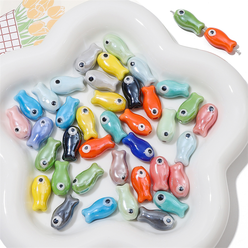 10Pcs Vintage Fish Ceramic Bea - Vintage Collectible Item recension och pris