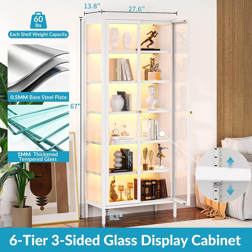 67 6-Tier Glass Curio Cabinet  - Collectible & Vintage Dolls For Wedding recension och pris