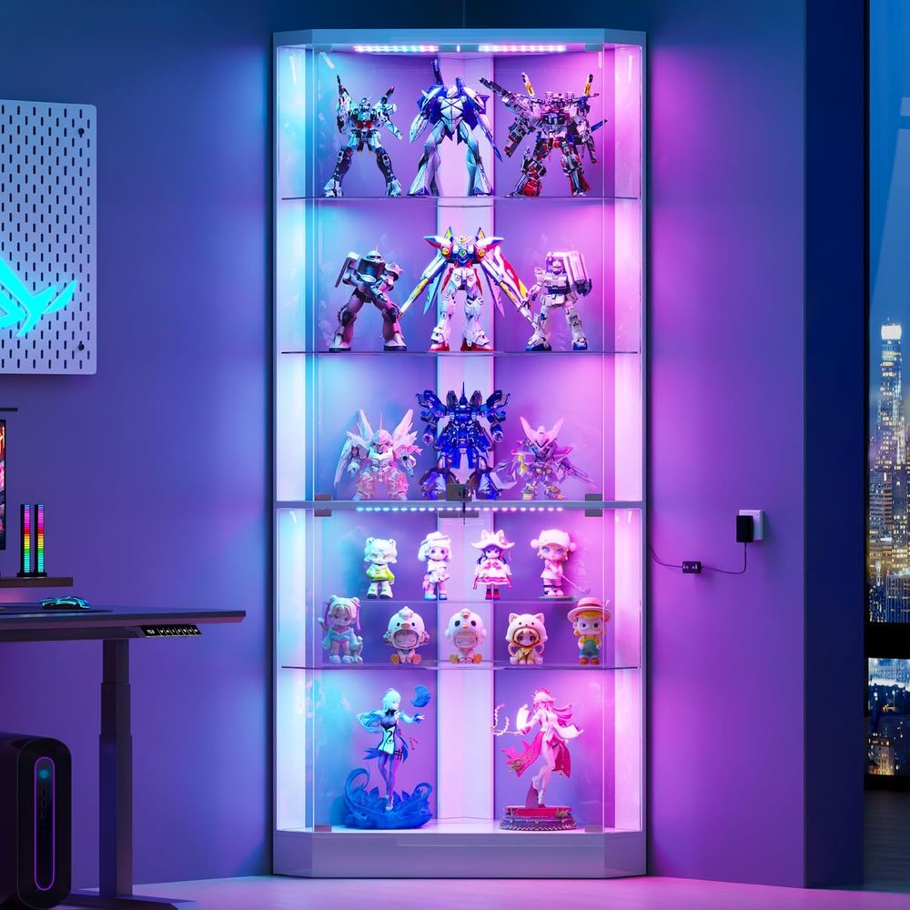 5-Tier White Display Cabinet w - Collectible & Vintage Dolls For Wedding recension och pris