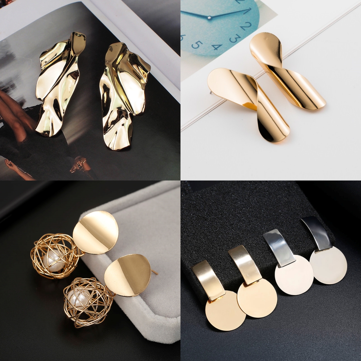 Korean Metal Earrings 2025 For - Vintage Collectible Item recension och pris