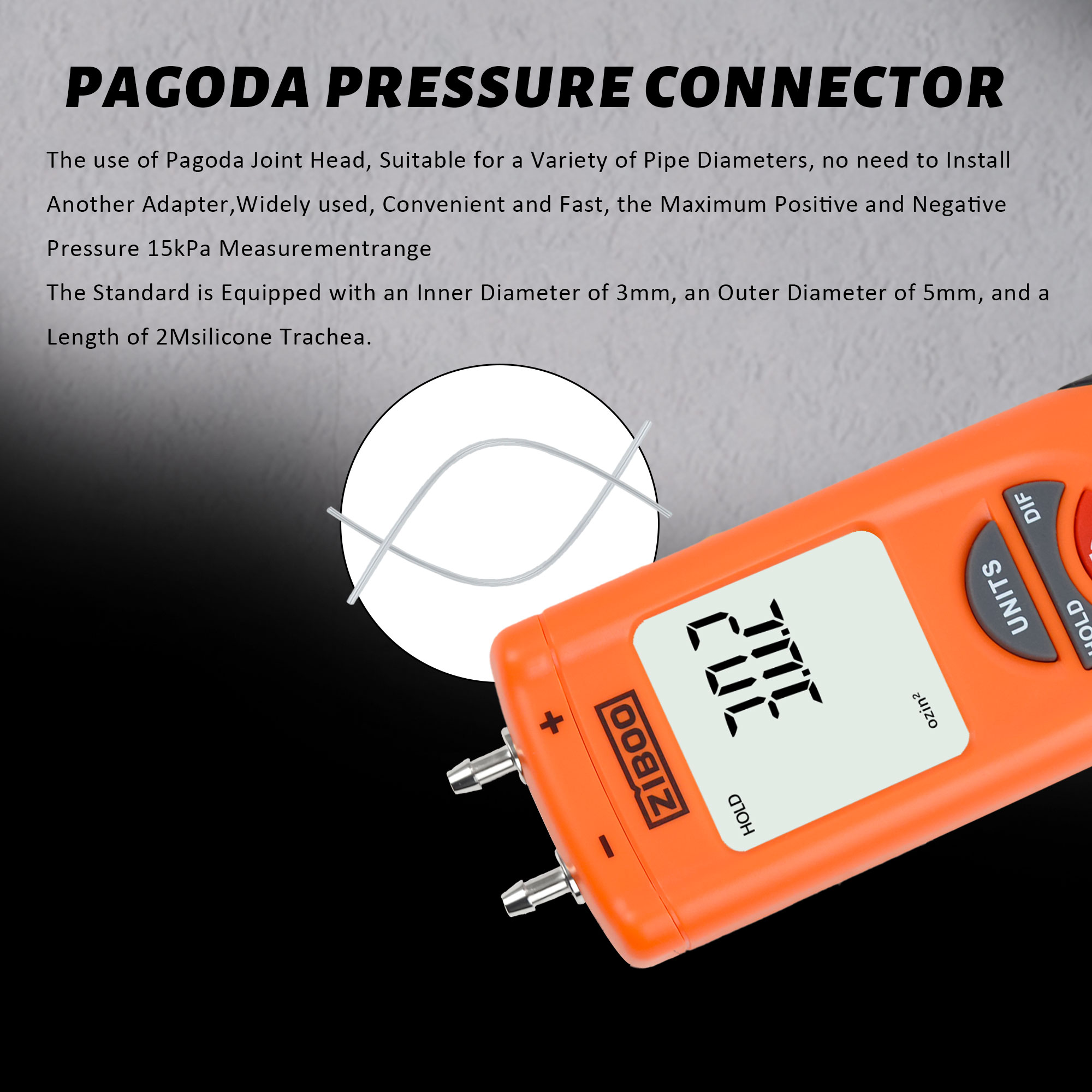 ZIBOO ET1013 Digital Manometer - Analog Meter Gauge recension och pris