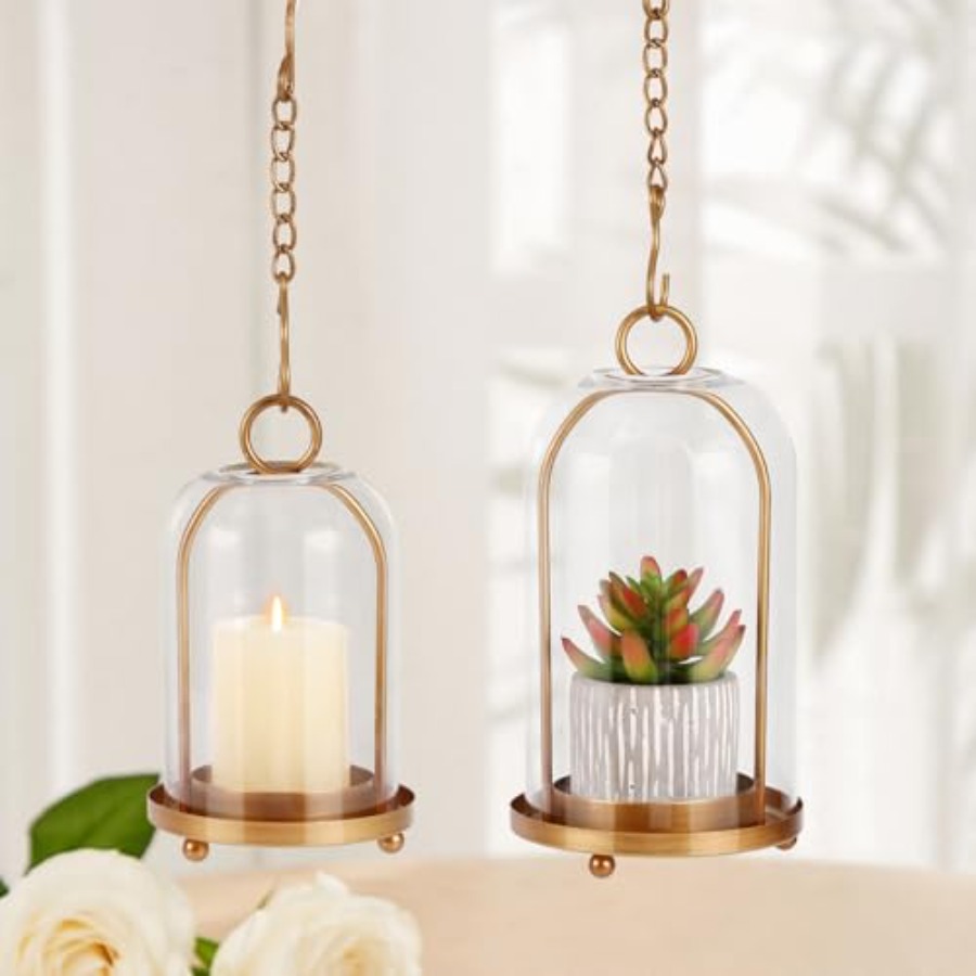 Vintage Brass Metal Candle Lan - Vintage Collectible Glass recension och pris