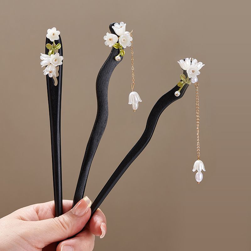 Wooden Flower Hairpin Vintage  - Vintage Collectible Item recension och pris