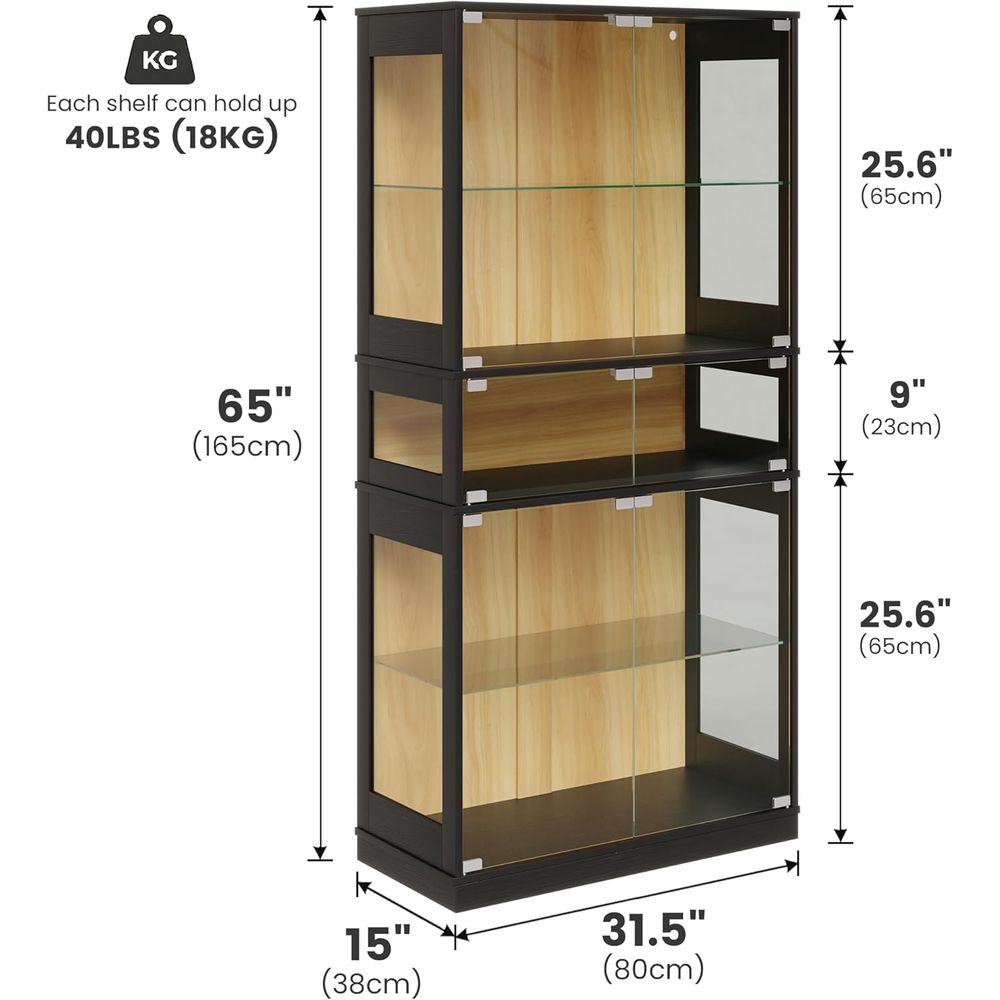 5-Shelf LED Lighted Glass Disp - Collectible Collection recension och pris