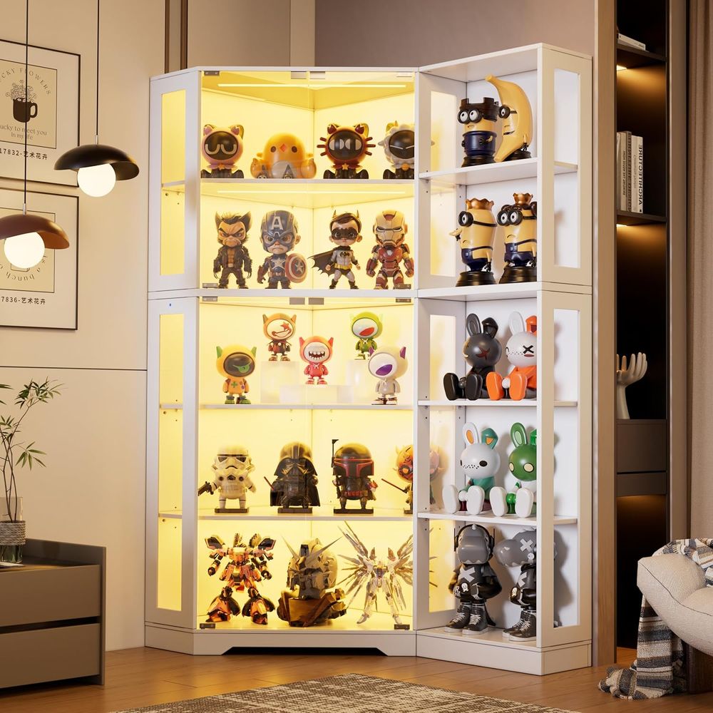 5-Tier Glass Display Cabinet w - Collectible & Vintage Dolls For Wedding recension och pris
