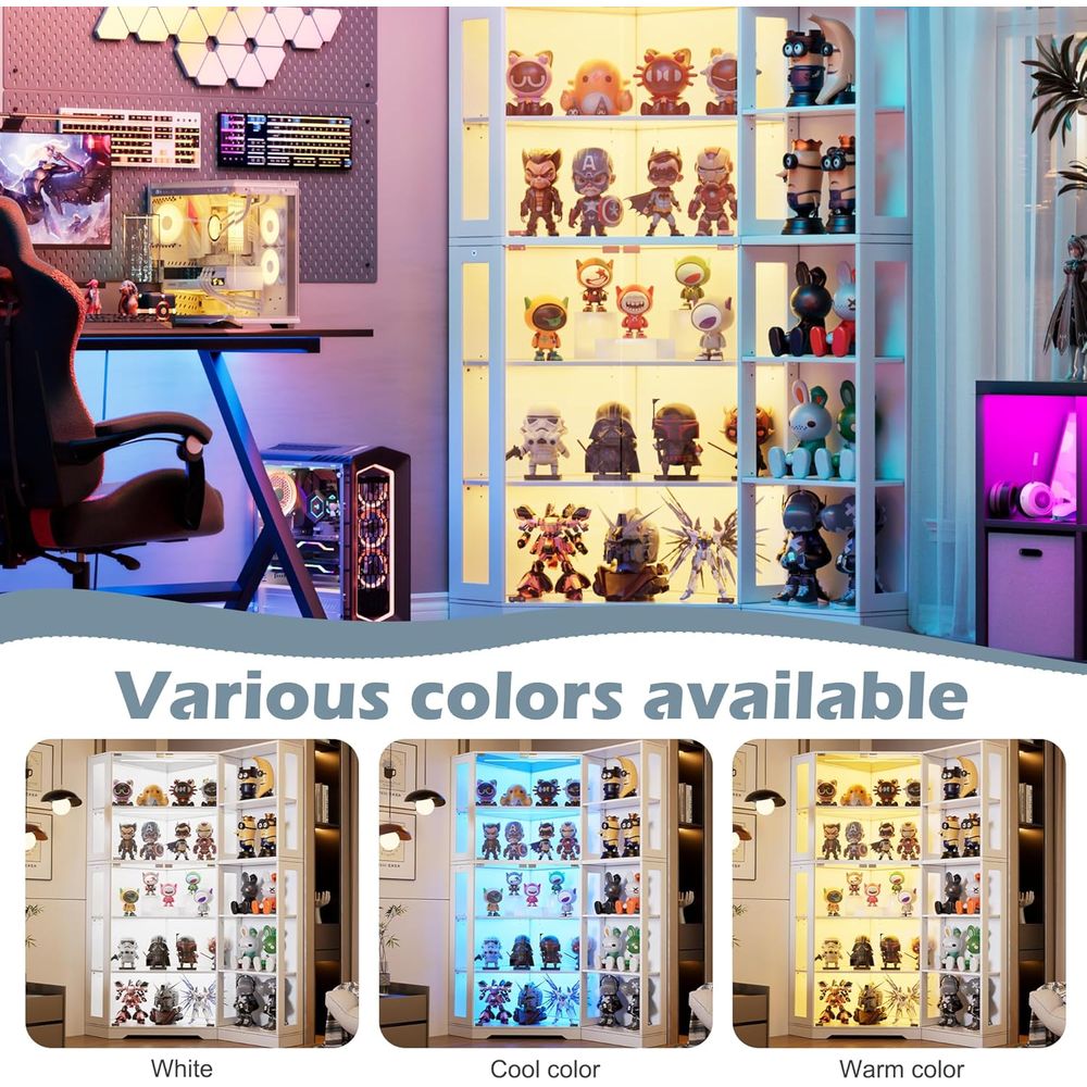 5-Tier Glass Display Cabinet w - Collectible & Vintage Dolls For Wedding recension och pris