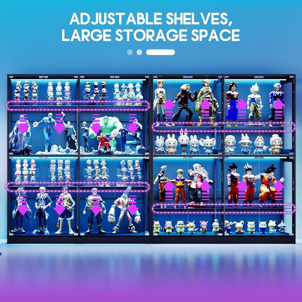 4-Tier LED-Lit Glass Shelf Cab - Collectible & Vintage Dolls For Wedding recension och pris
