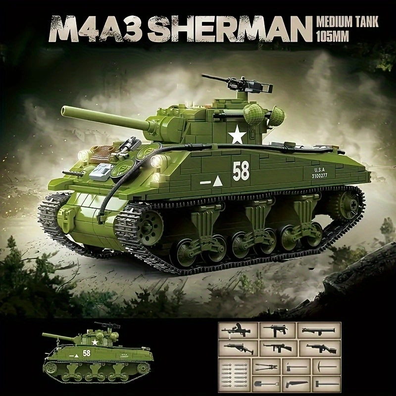1000+PCS Vintage Tank Building - Vintage Collectible Trucks recension och pris