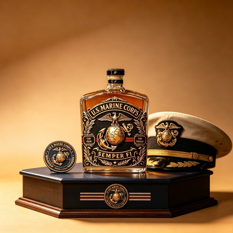 U.S. Marine Corps Whiskey Deca - Vintage Collectible Bottles recension och pris