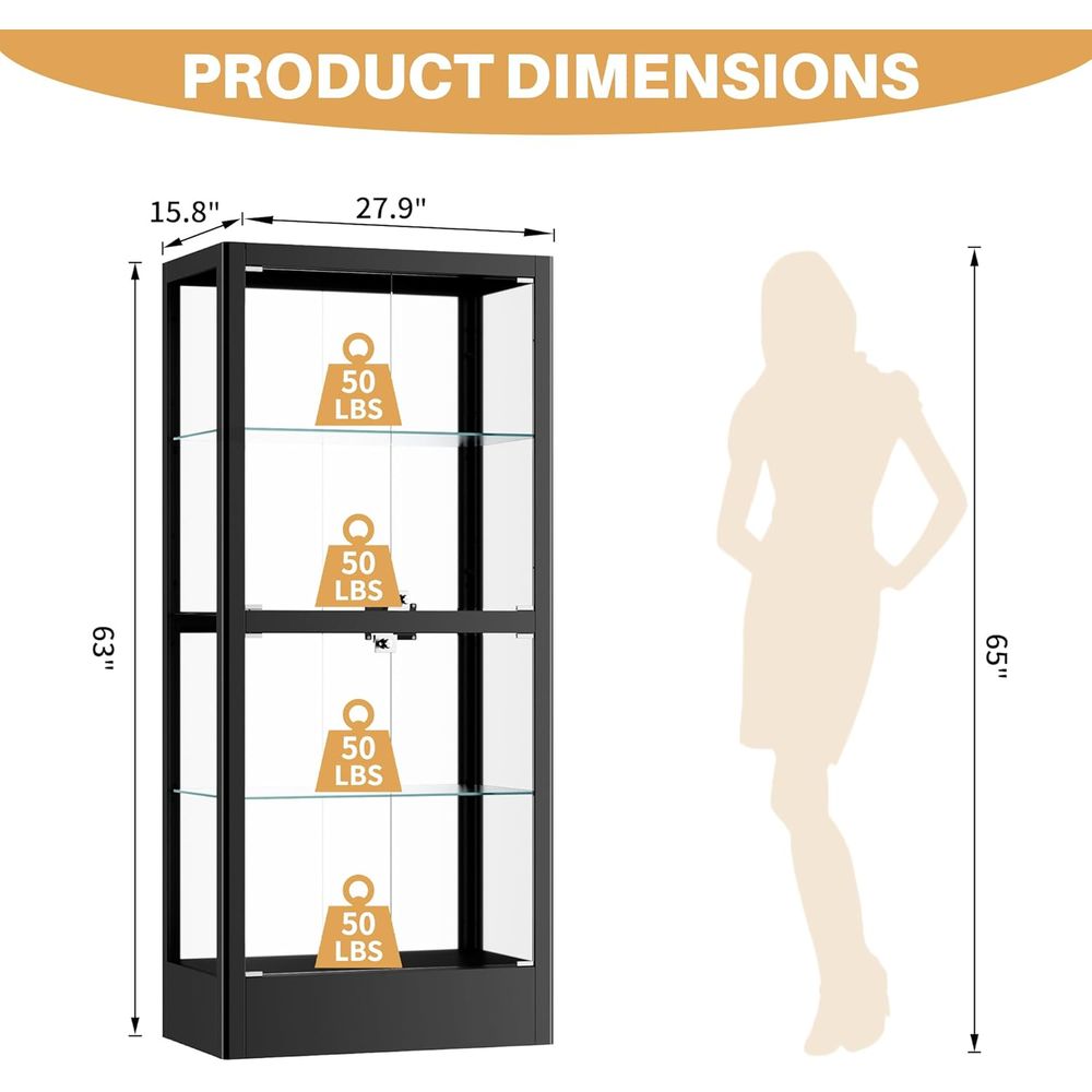 4-Sided Lockable Glass Display - Collectible & Vintage Dolls For Wedding recension och pris