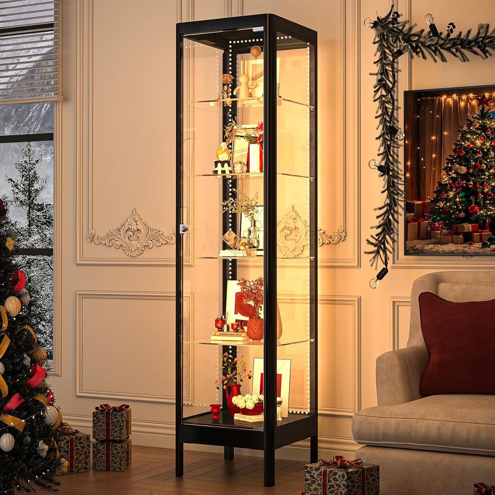 5-Tier Glass Display Cabinet w - Collectible Collection recension och pris