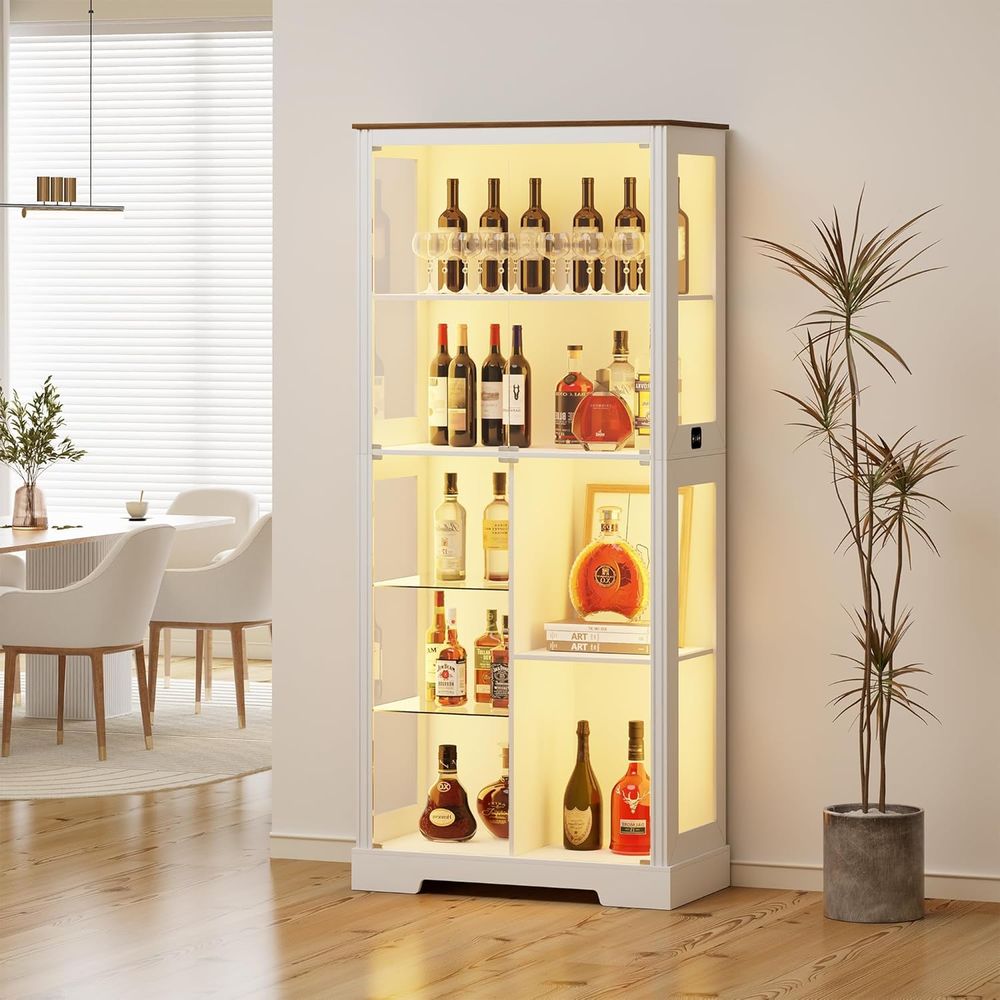 7-Tier Glass Display Cabinet w - Collectible & Vintage Dolls For Wedding recension och pris