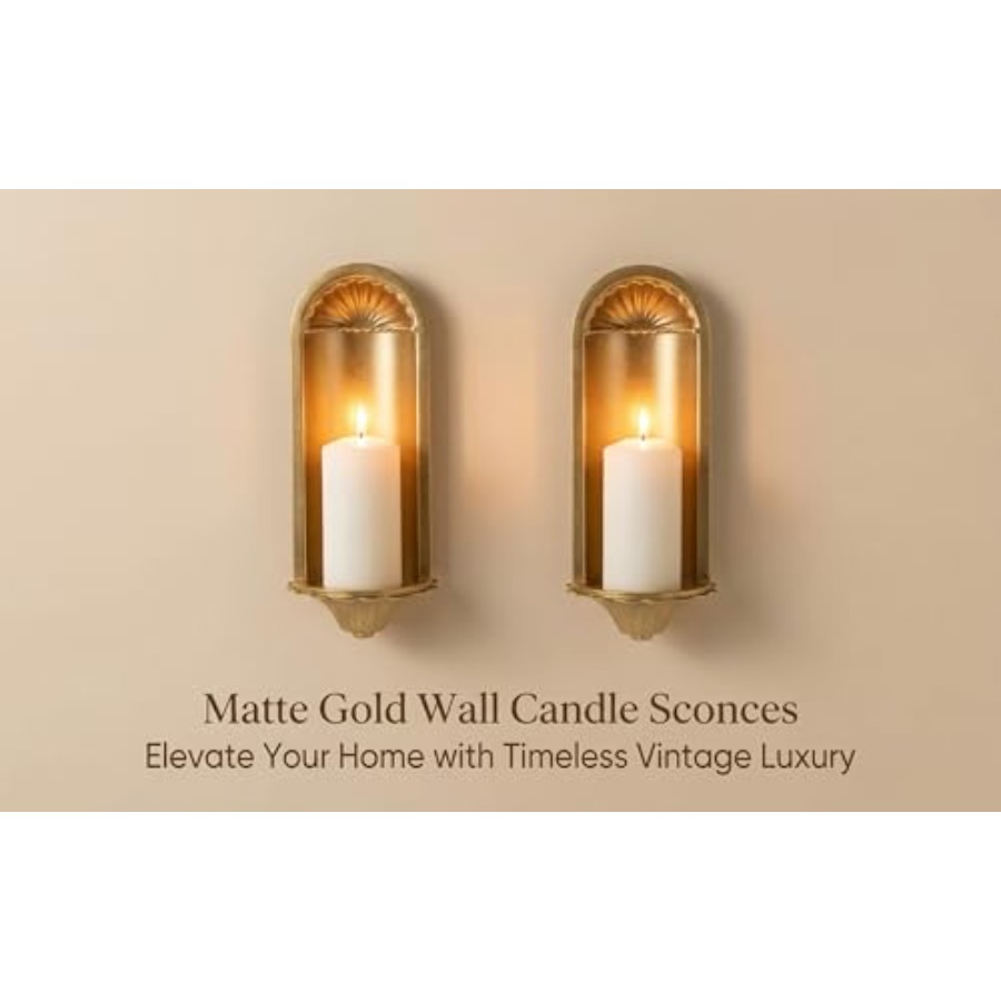 Gold Wall Candle Sconces Set o - Vintage Collectibles & More Llc Photos recension och pris