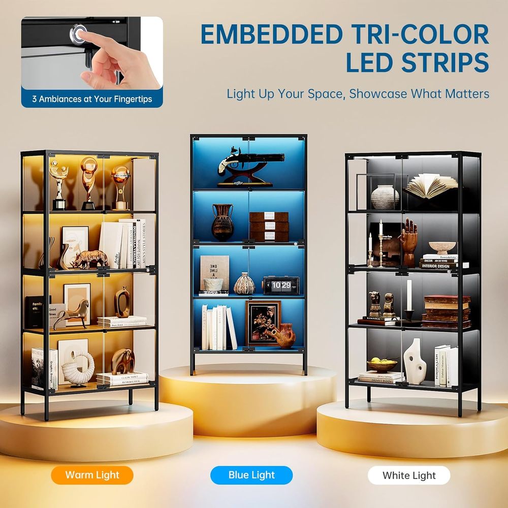 65 LED-Lit Glass Display Cabin - Collectible & Vintage Dolls For Wedding recension och pris